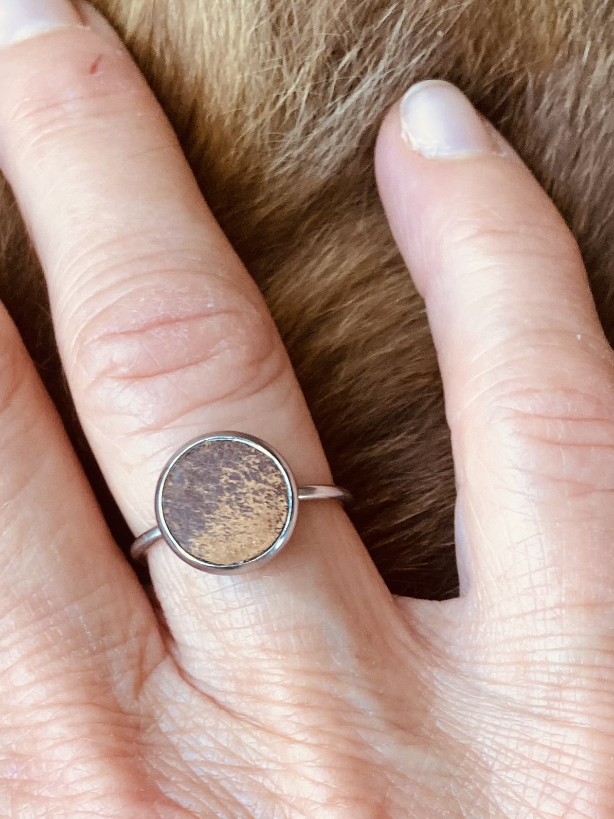 bague cuir brun vieilli