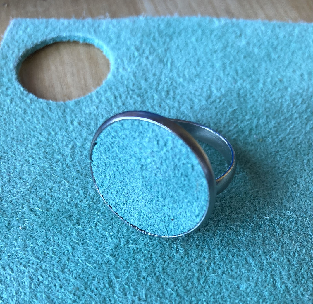 Bague bleu turquoise  nubuck
